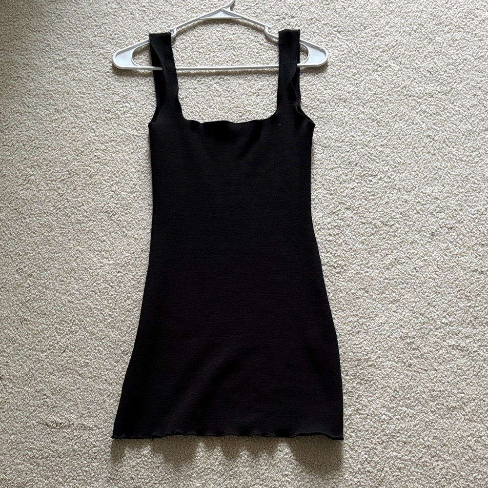 Zara Black and Cream Knit Dress